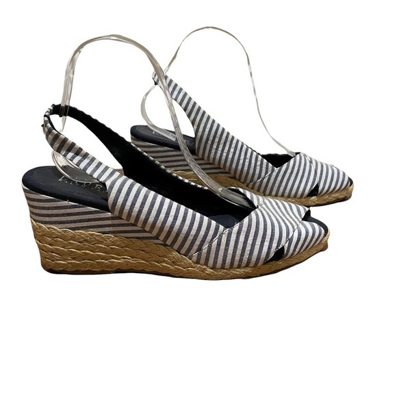 Lauren Ralph Lauren Shoes - lauren ralph lauren cassara wedge espadrille striped sandals blue size 9.5